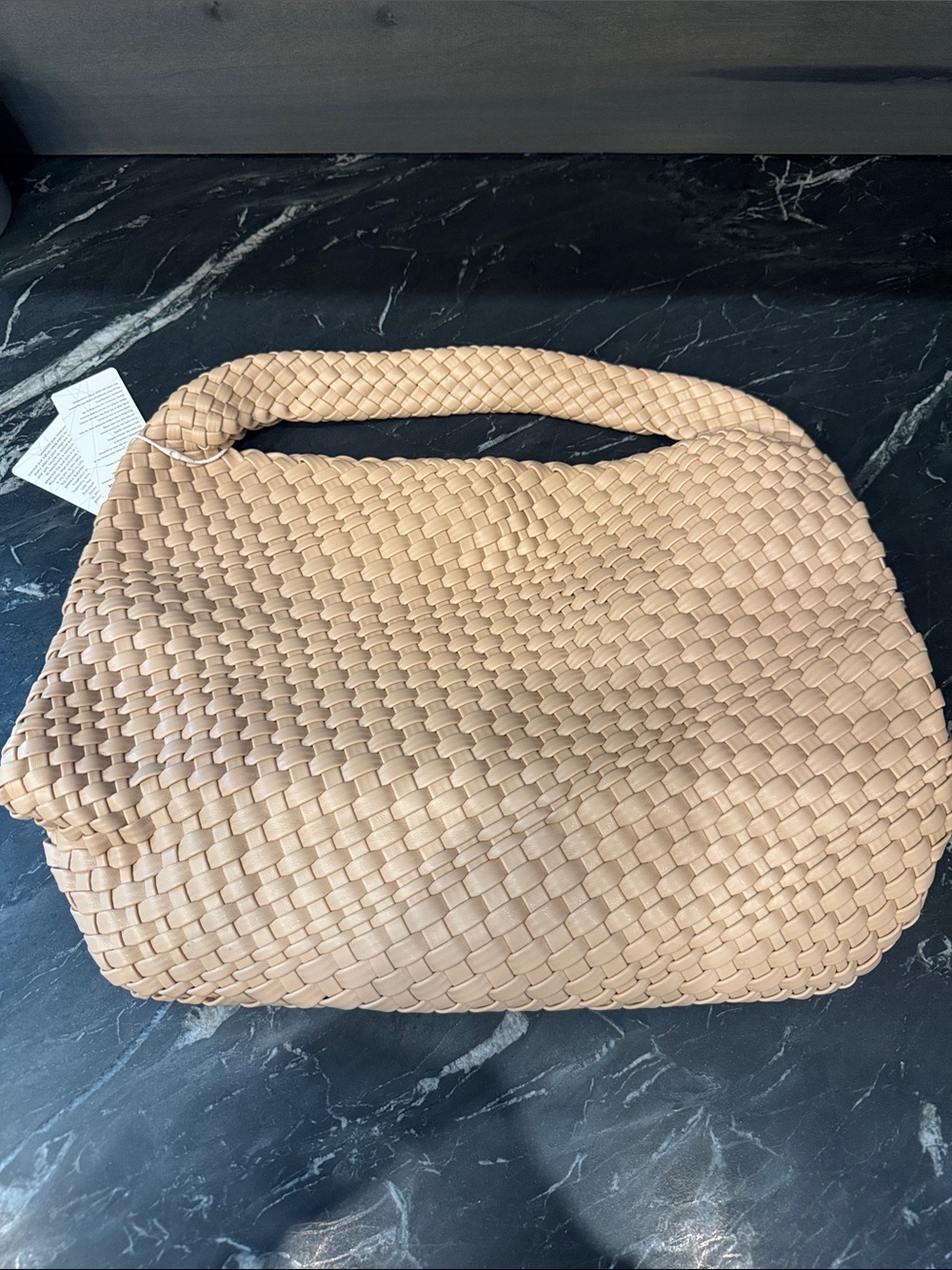 Woven Shoulder Hobo Bag in Beige - Picture 3 of 9